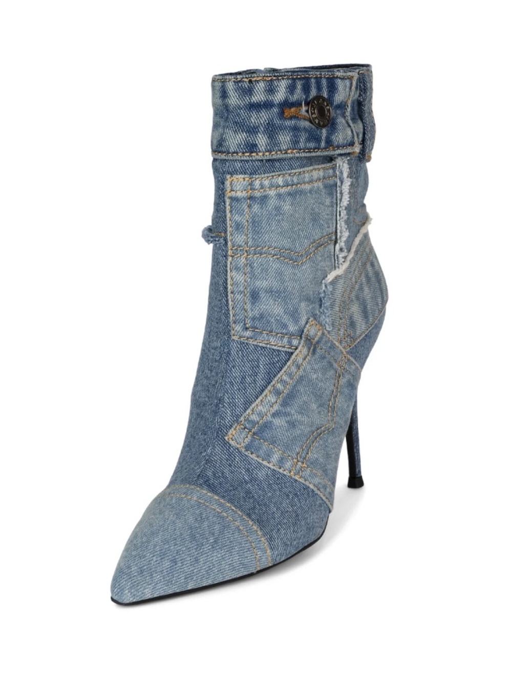 New Jeffrey Campbell Denimous Patchwork High Heel Bootie Sz 8